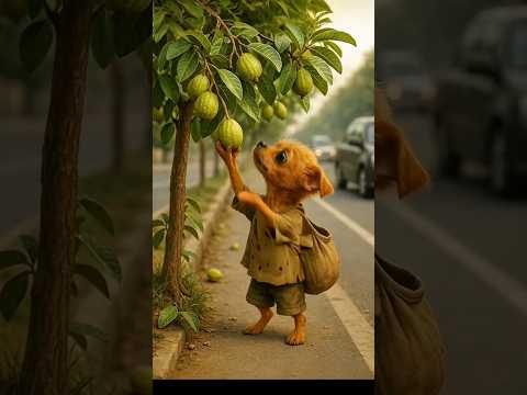 The poor puppy hadn't hadn't guava so, the rich puppies teasing him #shorts #garbbingpuppy