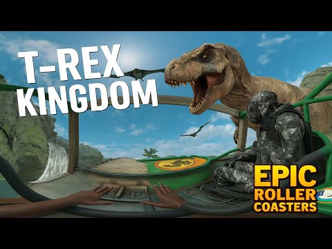 T-Rex Kingdom | Epic Roller Coasters | 360° VR, Gameplay, No Commentary, 8K