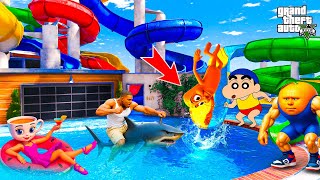 Franklin and Shinchan Build Biggest Brainrot Wterslide Near Franklin's House in Gta 5