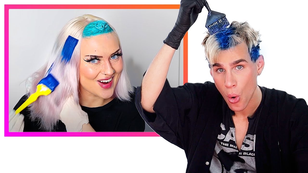 Hairdresser Reacts To People Coloring Their Hair Blue While Coloring My Hair Blue!