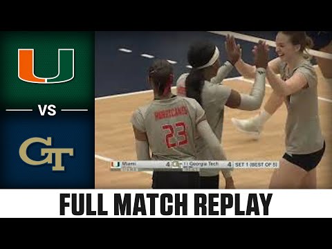 Miami Vs Georgia Tech Full Match Replay 2023 ACC Volleyball BVM Sports