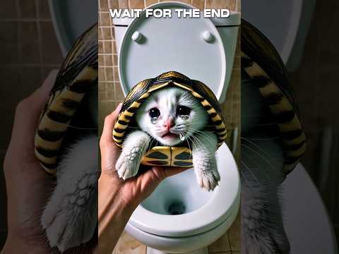When Bad Grandma Flushed Turtle Kitten #shorts