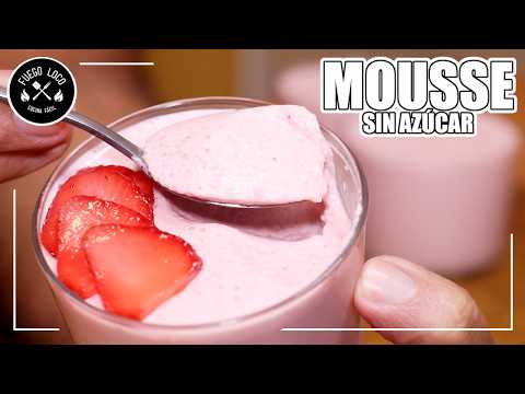 Postre PERFECTO: MOUSSE SIN Azúcar🍓 Sin Nata, Sin Huevo y MUY FÁCIL