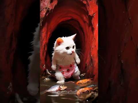 बड़े व्हेल ने निगल ली छोटी बिल्ली 😱🐳😺 #ai #cat #whale #shorts