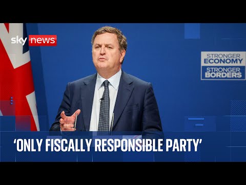 Shadow chancellor Sir Mel Stride addresses Conservative party conference