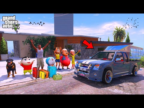 Franklin and Shinchan Going Car Trip with Motu Patlu Nobita doraemon in GTA 5 Tamil
