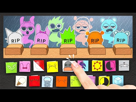 Oh no! Don't Wake Up Dead Sprunki Ghosts! One Color Paper DIY Game Book