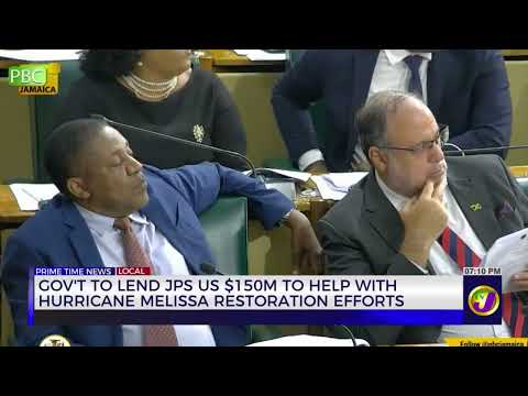 YouTube video thumbnail: Government to Lend JPS US $150m to Help With Hurricane Melissa Restoration Efforts