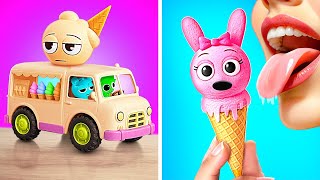 Sprunki In Amusement Park! *Giant Cardboard Crafts For Family*