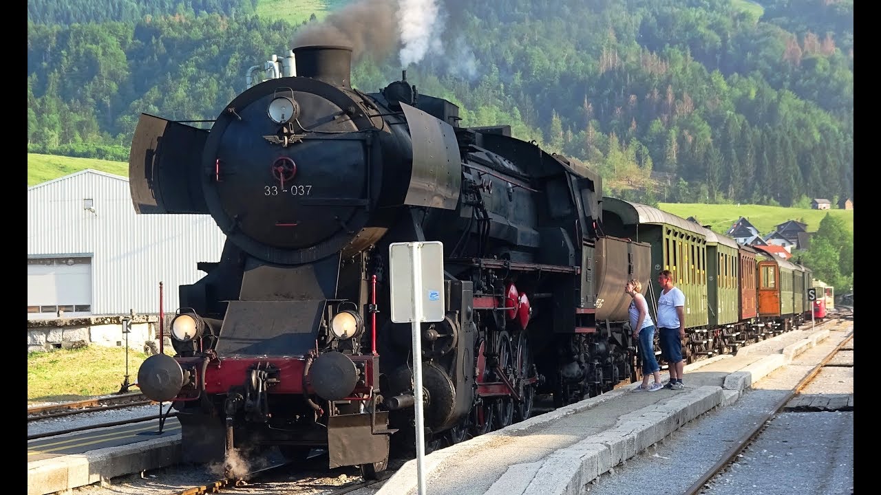 Steam in Slovenia - Nova Gorica to Jesenice - cab, passenger and forward views