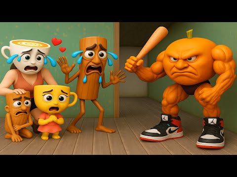 Tung Tung Sahur Dad Protect Family Ballerina Cappuccina in Granny House | funny horror animation