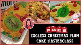 Free! Eggless Christmas Special Plum Cake MasterClass 🎂  Without Alcohol 😲 #christmas #cake #eggless