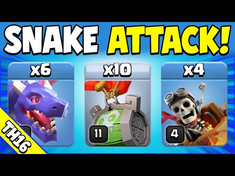 Dragons + Snake Barrels = WOW!!! TH16 Attack Strategy (Clash of Clans)