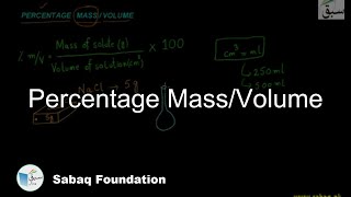 Percentage Mass/Volume