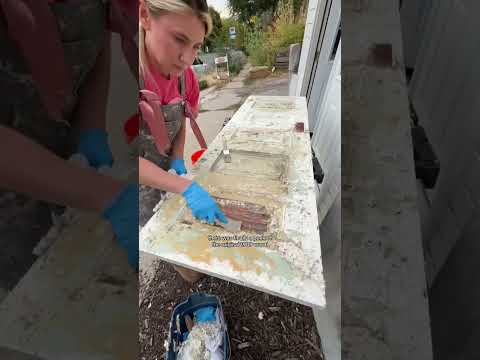 Restoring this original 1909 door 🚪 #diyproject #diy #diyhomefront #homerenos #furniturerestoration