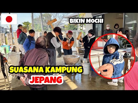 BARENG WARGA LOKAL JEPANG ! PESTA DI KUIL BIKIN MOCHI || Kehidupan di kampung Jepang