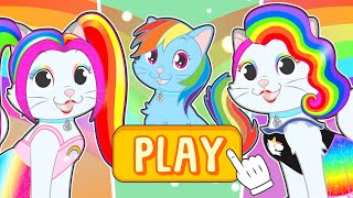 BABY PETS 💅💄 Escolha o look arco-íris perfeito da gatinha Kira