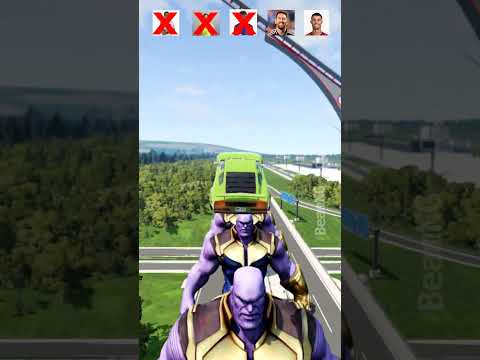 🚘CR7 vs Messi vs Neymar vs Mbappe vs thanos Characters ⚽️#beamngdrive #football #shorts #simulator