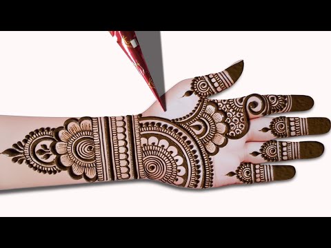 Diwali special easy stylish mehndi design| arabic mehndi | simple front hand mehndi| mehandi design