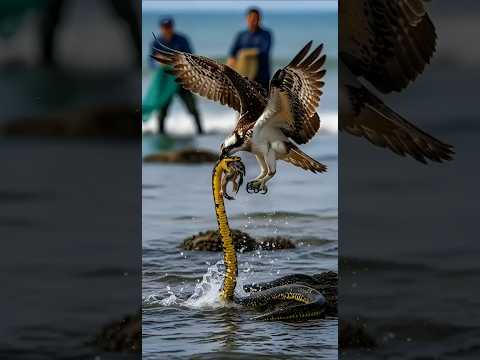바다뱀의 독과 물수리의 발톱이 맞붙다! 사냥의 끝은 누구에게? #motherhood #wildlife #nature #birds #animals