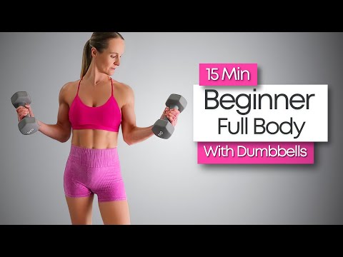 DAY 4 - 15 MIN BEGINNER FULL BODY DUMBBELL WORKOUT | 7 Day Beginner Workout Challenge