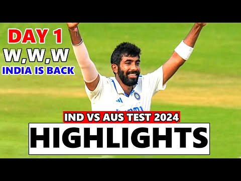 Full highlights | India Vs Australia 1st Test day 1 2024 | Aus Vs Ind