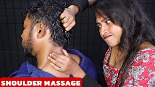 Heavy Oil Head Massage & Scalp Scratching | Neck Cracking | Shoulder Massage | Elbow Cracking | ASMR