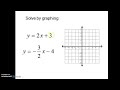 Solving Systems by Graphing Techniques
