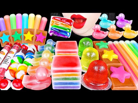 ASMR RAINBOW DESSERTS FROZEN NIK-L-NIP SNACK JELLY 무지개 디저트 얼린 닉클립 스낵 젤리 먹방 EATING SOUNDS MUKBANG