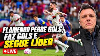 Flamengo cria, finaliza, perde chances, faz gols, vence Bahia, segue líder e mira Estudiantes. LIVE