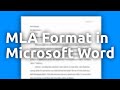 Setting Up MLA Format in Microsoft Word