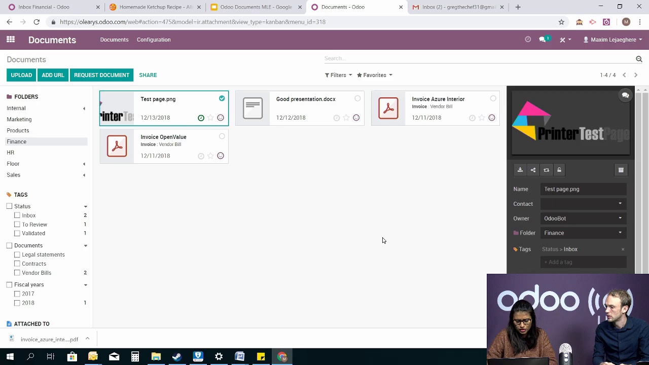 Odoo Documents: an integrated document management system | 12/13/2018

