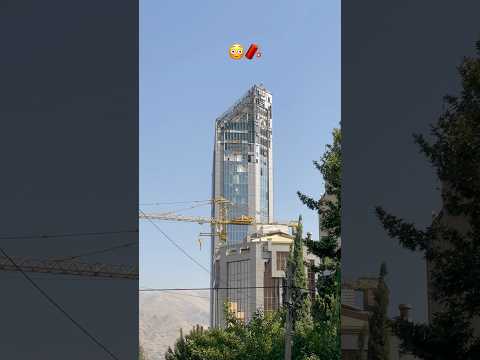 A tower in Tehran with a rocket hitting it😱