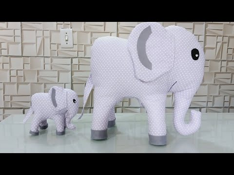 Elefante de Tecido -  🤩 Fácil e Rápido! - Elefante de Pelúcia!