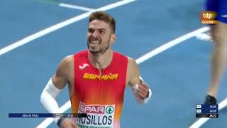 Men 400 Metres FINAL Oscar HUSILLOS ESP GOLD 2021 European Indoor Championships