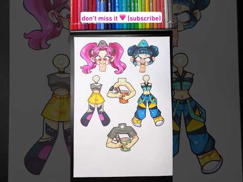 🩷MIRA & ZOEY💕 DIY hanging paper doll✨ part 1 by ARTYPIE #tutorial #art #diy