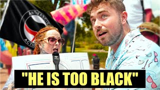 Liberal Protester Yells at Me, Then Gets Cancelled