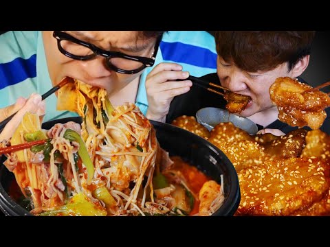 마라 쿨 돌았다 싹 다 넣은 마라탕 파티에 꿔바로우 3개씩 쌓아 먹기 먹방 ASMR Malatang & Guobaorou Mukbang