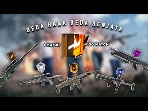 100 Pertandingan Namatin Free Fire Tapi Beda Rank Beda Senjata !