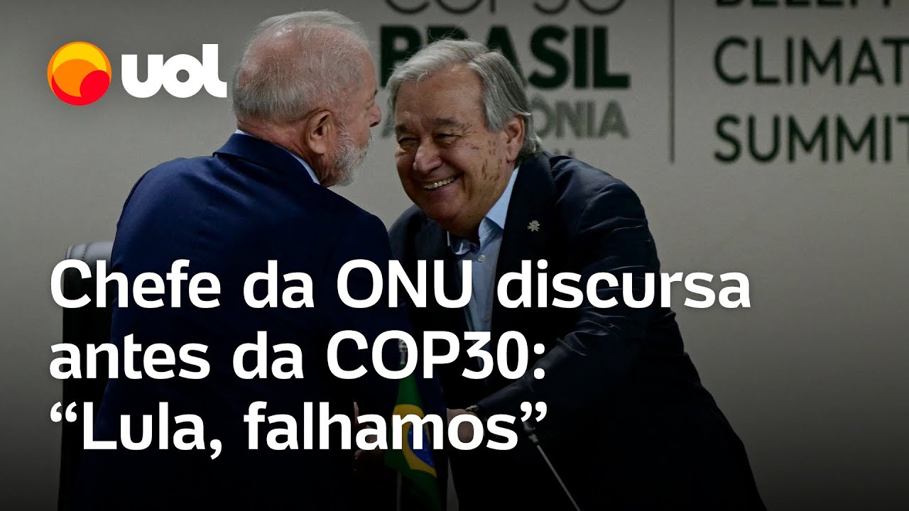 Chefe da ONU discursa na Cúpula do Clima em Belém presidente Lula falhamos TV Online Chefe da ONU discursa na Cúpula do Clima em Belém presidente Lula falhamos