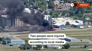 Small planes collide in Montana engulfing runway in flames | REUTERS