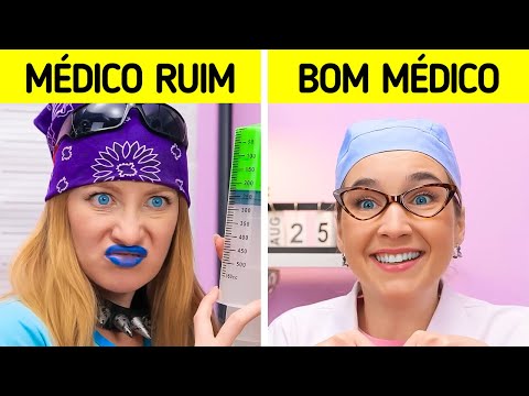 Médico bom contra médico ruim na cadeia! Fantásticos truques para pais no hospital do 123 GO!