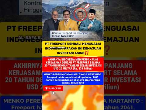 Tambang Emas Indonesia Dikuasai Asing Hingga 2061⁉️😱#prabowo #shorts #fyp #short #viral #trending