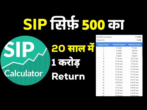 💰 SIP सिर्फ 500 रूपये हर महीने 20 साल में आपको Return 1 करोड़ | sip mutual funds calculator