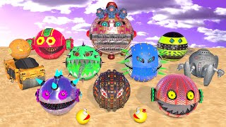 PACMAN vs Wild Robot Army! #23 🟡⚔️🤖💥 (Road Roller,  Drill, Saw, Shredder Robot Monsters & More)