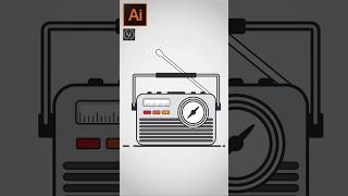 Adobe illustrator CC Tutorial - How to make a Flat Radio Design #shorts #illustrator