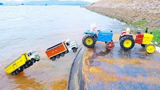TATA Signa 5525 Tipper Tata Ultra Truck Ac-cident Pulling Out Sonalika Tractor HMT Tractor ? CS Toy