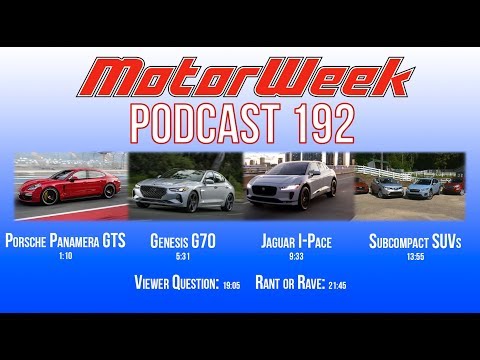 MW Podcast 192: Panamera GTS, Genesis G70, Jag I-Pace, & small SUVs.