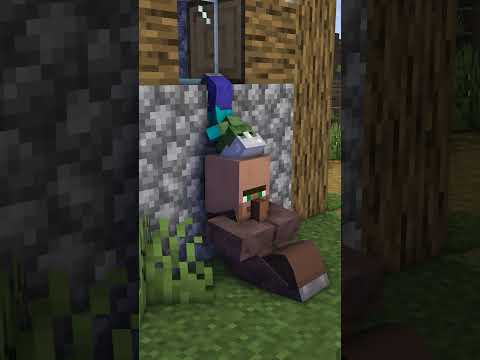 村でトレーニングするゾンビ。/ A zombie training in the village.【Minecraft Animation】