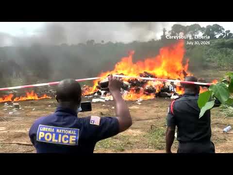 Liberia burns over four tons of cocaine after seizure